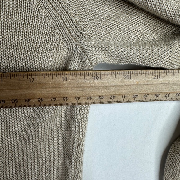 Talbots Bateau Tan Neck Dolman Sleeve Sweater Shimmer Size Medium - Picture 5 of 6